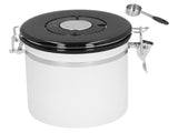 Sealing Container with Spoon Stainless Steel Coffee Beans Canister with Release Valve White1.8L V1294-YM0901-3118210146812