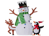 Christabelle 1.2m Christmas Snowman Display Indoor Outdoor with LED Lights and Animals Decorati MHA501