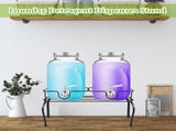 Metal Beverage Dispenser Stand for Parties Double Drink Stand Dispenser Holder Stand for Glass Jar V1258-DP02-C-2819