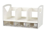 Magazine File Book Holder ABS Desktop Bookshelf Organizer with Drawer for Bedroom Office V1294-YM0901-3117240218011