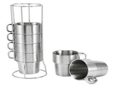 Stainless Steel Water Coffee Cup Set Heat Insulated Anti-Scald with Cup Holder Stand V1294-YM0901-3118200125511