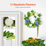 Artificial Decorative Wreath 58.42 cm Blue White Green Hydrangeas Roses V952-ZSHHXQHTMLBL4G2OKV0