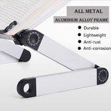 Foldable Aluminum Alloy Book Stand with 360-Degree Rotation, Height and Angle Adjustment, White V1188-MS-731-088