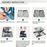 304 Stainless Steel Portable Folding BBQ Grill with Storage Tray for Outdoor Camping Picnics Beach V1232-BBQSKL001