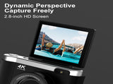4K Ultra HD Digital Camera - 75MP, 2.8-inch Rotatable Screen, Auto Focus & Built-in Flash V888-ELOSUNG35725