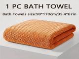 Modern Pineapple Grid Design Ultra-Soft Coral Fleece Bath Towel90x170cm Extra Thick Strong V1232-BLGYJ009