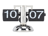Flip Clock Large Number Battery Powered 304 Stainless Steel Tabletop Retro Flip Clock for Home V1294-YM0710-3115230112012