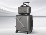 Wanderlite 2Set 20 Inch Luggage Case with 12 Inch Handheld Luggage Box Hard Shell Travel Suitcase LUG-ABS-CB-12-20-DG