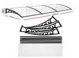 Instahut Window Door Awning 0.8mx3m Transparent AWN-08X3-CLR