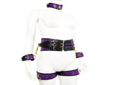 Adjustable PU Leather Bondage Restraint Set - Collar, Waist Belt, Hand & Leg Cuffs with V888-ELOSUNG29408