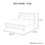 4 Pieces Bedroom Suite King Size Silver Brush in Acacia Wood Construction Bed, Bedside Table & V43-BDS-SSH-4PC-DRS-K