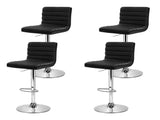 Artiss 4x Bar Stools Padded Leather Gas Lift Black BA-K-710N-BKX4
