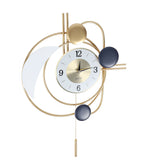 Wall Clock for Living Room Decor with Swinging Gold Pendulum Easy Reading Stainless Steel Alloy V1294-YM0901-3115240035411