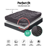 Giselle Bedding Bamboo Charcoal Filling Pillowtop Topper 1000GSM 5cm Thick Pillowtop Pad for Back TOPPER-CHAR-D