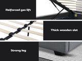 Artiss Bed Frame Queen Size Gas Lift Grey VILA EMERALDPACKAGE-GY-34Q