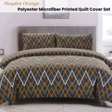 Artex Hayden Orange Quilt Cover Set Geometric Pattern Reversible Printed Microfiber Polyester King V442-ATX-QUILTCS-HAYDEN-ORANGE-KI