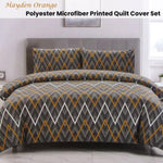 Artex Hayden Orange Quilt Cover Set Geometric Pattern Reversible Printed Microfiber Polyester Queen V442-ATX-QUILTCS-HAYDEN-ORANGE-QS