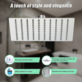 200mm Shower Head Square 304SS Polished Chrome Finish V63-826361