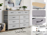 Artiss Chest of 9 Drawers Storage Dresser Tallboy Light Grey DIY-CDR-9D-LI-GY