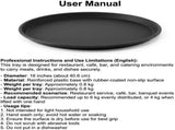16-Inch Round Non-Slip Serving Trays 4 Pack Rubber Surface Plastic Tray Set for Restaurant, Caf & V1258-DP02-C-2182