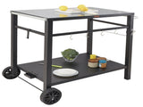 Outdoor Grill Dining Cart with Double-Shelf, 85*55cm BBQ Movable Food Prep Table, Multifunctional V952-JSHWBCTC85551FX8BV0