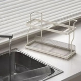 Two-Tier Kitchen Storage Rack Organizer in White with Removable Trays, 30.5x12.2x20.3cm V178-59221