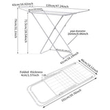 Upgrade Double Wing Floor Folding Drying Rack For Clothes Quilt Towel-White V1161-109759