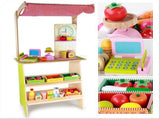 Kids Wooden Toy Pretend Play Marketplace Stand Fruit Veg Shop Stall Supermarket V610-VEGSH-MSN15033