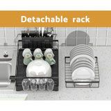 Cefito Dish Rack Expandable Drying Drainer Cutlery Holder Tray Kitchen 2 Tiers DR-D-03-BK