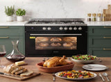 Devanti 90cm Dual Fuel Cooker Gas Cooktop Electric Oven 5 Burner FDO-GAS-5B-BK