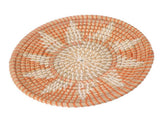 Round Grass Wall Ornaments 35cm Diameter Hand Knitting Hanging Woven Wall Baskets for Living Room V1294-YM0703-3115230050711