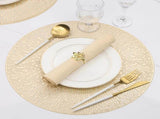 Set of 6 round placemats - Gold Placemats - 38x38cm - coasters - Openwork - Heat resistant V1188-MS101-02701-1