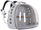 Grey Stylish Transparent PVC Pet Carrier Backpack - Large Capacity, Multi-Use for Birds & V888-ELOSUNG21776