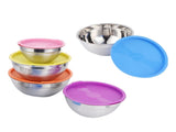 5pcs/set Stainless Steel Mixing Bowl Food Storage Preservation Box with Lids Cookware for Home V1294-YM0901-3118210002811