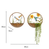 Set 2 Asst Humming Bird Wall Planters 39cm V637-24853PLN