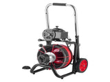 Drain Cleaner Machine 30m x 10.5mm, Auto Feed Sewer Snake Auger on Wheels - with 8 Cutters & V952-ZDJJKLSGDSTJ3PXN5002V3