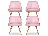 Artiss Dining Chairs Set of 4 Velvet Channel Tufted Pink UPHO-D-DIN203C-VEL-PKX4