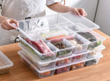 Divided Veggie Tray With Lid, Salad Bar Containers For Fridge Organizer, 5 Compartment Snack Box V1366-AZ2-W-12605