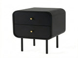 Artiss Bedside Table 2 Drawers Side End Table Nightstand Black FUR-Z-BS-04-BK