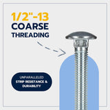 1/2" x 4" Zinc Carriage Bolt Kit, Grade 307A by Makers Bolt V1258-DP02-F-79