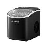 Devanti Portable Ice Maker Machine Ice Cube Tray 12kg Bar Countertop Black IM-ZB12H-BK