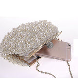 Evening Wedding Clutch Pearl Handbag Small White Purse Bridesmaid Bag V1263-JX-3520