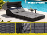 Gardeon Outdoor Day Bed Sun Lounge Setting Wicker Lounger Patio Furniture ODF-SUNBED-BS23-BK-AB