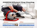 Drain Cleaner Machine 15m x 8mm, Sewer Snake Auger with 228RPM Electric Drill, Manual Feed Drain V952-GDSTJLSGTSSD08LY3001V3