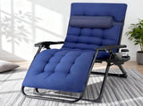 Gardeon Sun Lounge Lounger Folding Camping Zero Gravity Chair Outdoor Furniture XL Blue FF-LOUNGE-DSXL-BU