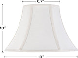 Creme White Bell Lamp Shades Set of 2 Medium Shade 6.7Top x 13Bottom x 10High V1258-DP02-C-2944