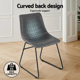 Artiss 4x Dining Chairs Retro PU Leather Kitchen Lounge Cafe Accent Chair Grey UPHO-C-DIN-2503-GYX4