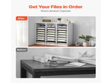 Literature Organizer, 24 Compartments Office Mailbox with Adjustable Shelves, Wooden Mailbox Sorter V952-WJJEKBHB24G905SHCV0