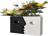 Ceramic Set of 2 Modern Black and White Vases for Home Decor V178-35882
