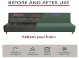 Armless Futon Cover Stretch Sofa Bed Slipcover Protector Elastic High Stretch Waterproof Jacquard V1192-AZ-W-24971